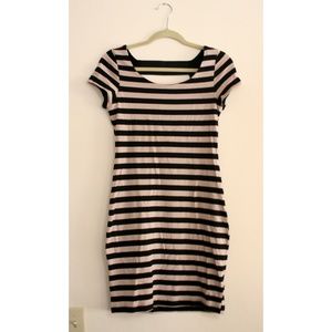 Striped, fun back, tighter dress